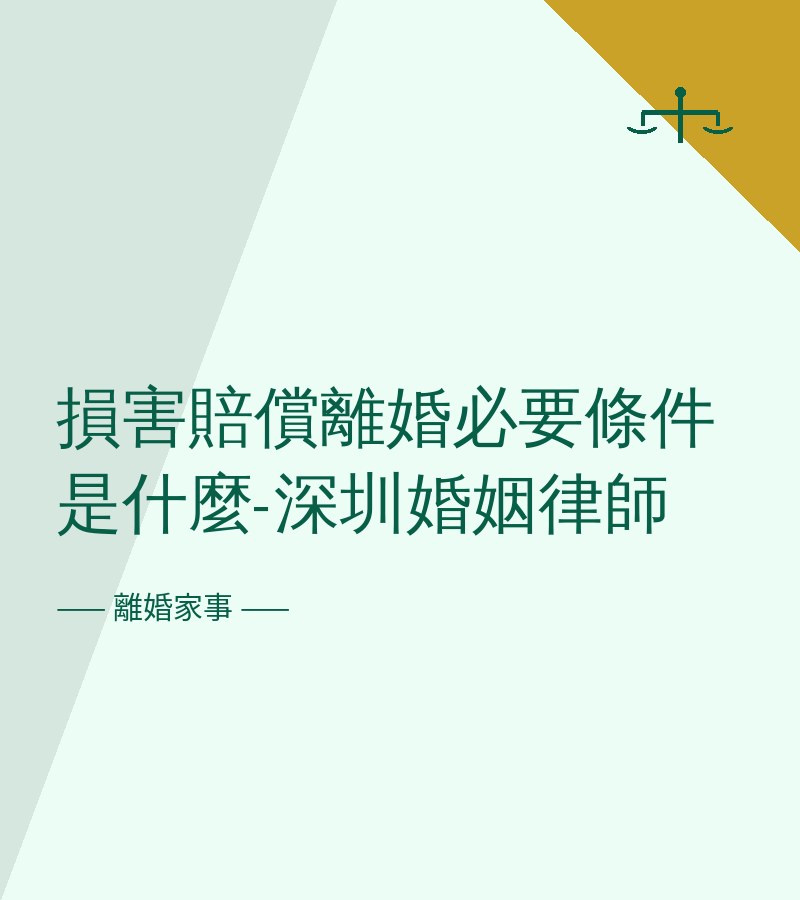 損害賠償離婚必要條件是什麼-深圳婚姻律師